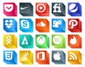 20 Social Media Icon Pack Including spotify. forrst. chat. odnoklassniki. viddler