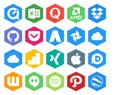 20 Social Media Icon Pack Including spotify. wattpad. adwords. disqus. xing