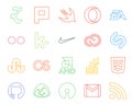 20 Social Media Icon Pack Including stockoverflow. lastfm. kik. stumbleupon. adobe