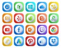 20 Social Media Icon Pack Including stockoverflow. twitch. envato. powerpoint. video