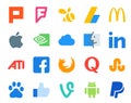 20 Social Media Icon Pack Including stumbleupon. quora. icloud. browser. facebook