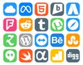 20 Social Media Icon Pack Including stumbleupon. teamviewer. tumblr. cms. zootool