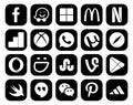 20 Social Media Icon Pack Including swift. google play. utorrent. vine. smugmug