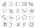 20 Social Media Icon Pack Including teamviewer. photo. dislike. evernote. browser