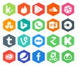 20 Social Media Icon Pack Including teamviewer. tumblr. stumbleupon. driver. uber