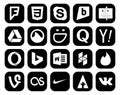 20 Social Media Icon Pack Including tinder. word. smugmug. bing. search