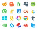 20 Social Media Icon Pack Including tumblr. picasa. stock. odnoklassniki. slideshare