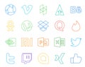 20 Social Media Icon Pack Including tweet. excel. dropbox. powerpoint. nvidia