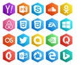 20 Social Media Icon Pack Including tweet. lastfm. odnoklassniki. windows. ea