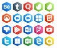 20 Social Media Icon Pack Including tweet. video. html. youtube. word