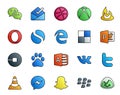 20 Social Media Icon Pack Including twitter. microsoft access. edge. baidu. car