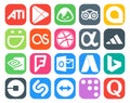 20 Social Media Icon Pack Including uber. adwords. lastfm. outlook. nvidia