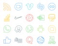 20 Social Media Icon Pack Including utorrent. whatsapp. stock. slideshare. video