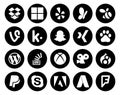 20 Social Media Icon Pack Including viddler. overflow. xing. stock. stockoverflow