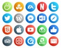 20 Social Media Icon Pack Including video. apple. wordpress. html. safari