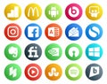 20 Social Media Icon Pack Including video. houzz. inbox. windows. nvidia