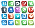 20 Social Media Icon Pack Including video. html. tumblr. tweet. adobe