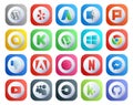 20 Social Media Icon Pack Including video. messenger. utorrent. netflix. adobe