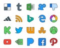 20 Social Media Icon Pack Including video. xbox. edge. stumbleupon. tweet