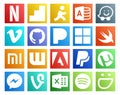 20 Social Media Icon Pack Including vine. utorrent. pandora. paypal. wattpad