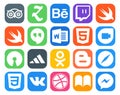 20 Social Media Icon Pack Including vk. browser. html. safari. odnoklassniki