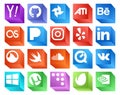 20 Social Media Icon Pack Including vk. music. instagram. sound. swift