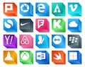 20 Social Media Icon Pack Including vlc. teamviewer. foursquare. msn. search