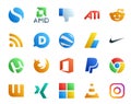 20 Social Media Icon Pack Including wattpad. paypal. adsense. office. firefox