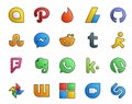 20 Social Media Icon Pack Including wattpad. utorrent. reddit. kik. evernote