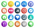 20 Social Media Icon Pack Including waze. ads. adidas. adsense. browser