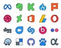 20 Social Media Icon Pack Including waze. beats pill. office. shazam. digg