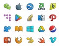 20 Social Media Icon Pack Including windows. viddler. apps. path. overflow