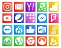 20 Social Media Icon Pack Including word. drupal. youtube. teamviewer. messenger