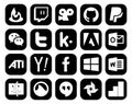 20 Social Media Icon Pack Including word. facebook. tweet. search. ati