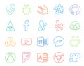 20 Social Media Icon Pack Including xbox. messenger. msn. word. youtube