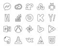 20 Social Media Icon Pack Including xbox. search. stockoverflow. yahoo. beats pill