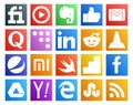 20 Social Media Icon Pack Including xiaomi. player. quora. media. reddit