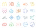 20 Social Media Icon Pack Including xing. chat. drupal. slack. adidas