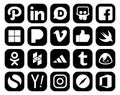 20 Social Media Icon Pack Including yahoo. basecamp. video. tumblr. houzz