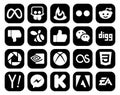 20 Social Media Icon Pack Including yahoo. lastfm. like. xbox. picasa