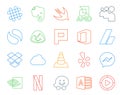 20 Social Media Icon Pack Including yelp. media. plurk. vlc. dropbox