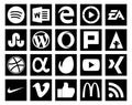 20 Social Media Icon Pack Including youtube. app net. stumbleupon. dribbble. plurk