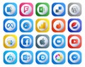 20 Social Media Icon Pack Including youtube. apple. safari. facebook. pepsi