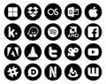 20 Social Media Icon Pack Including youtube. tweet. amd. twitter. media Royalty Free Stock Photo