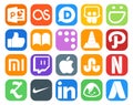 20 Social Media Icon Pack Including zootool. stumbleupon. vlc. apple. xiaomi
