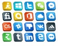 20 Social Media Icon Pack Including zootool. vk. google allo. dislike. lastfm