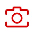 Social media icon, red photo camera - stock vector Royalty Free Stock Photo