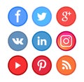 Social media Icon Set for Blog, Contacts and App design