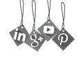 Social media icon square box hanging gray