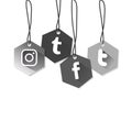 Social media Icon square six gray dependent